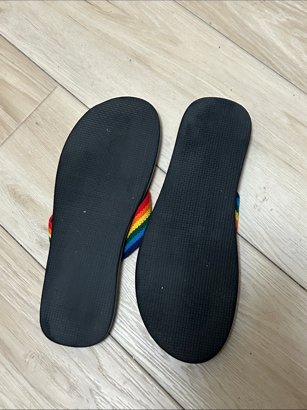 Vintage 1980s Hawaii Rainbow Foam Flip-Flop No Size Tag Estimated Mens Size 9/10 - Picture 3 of 3